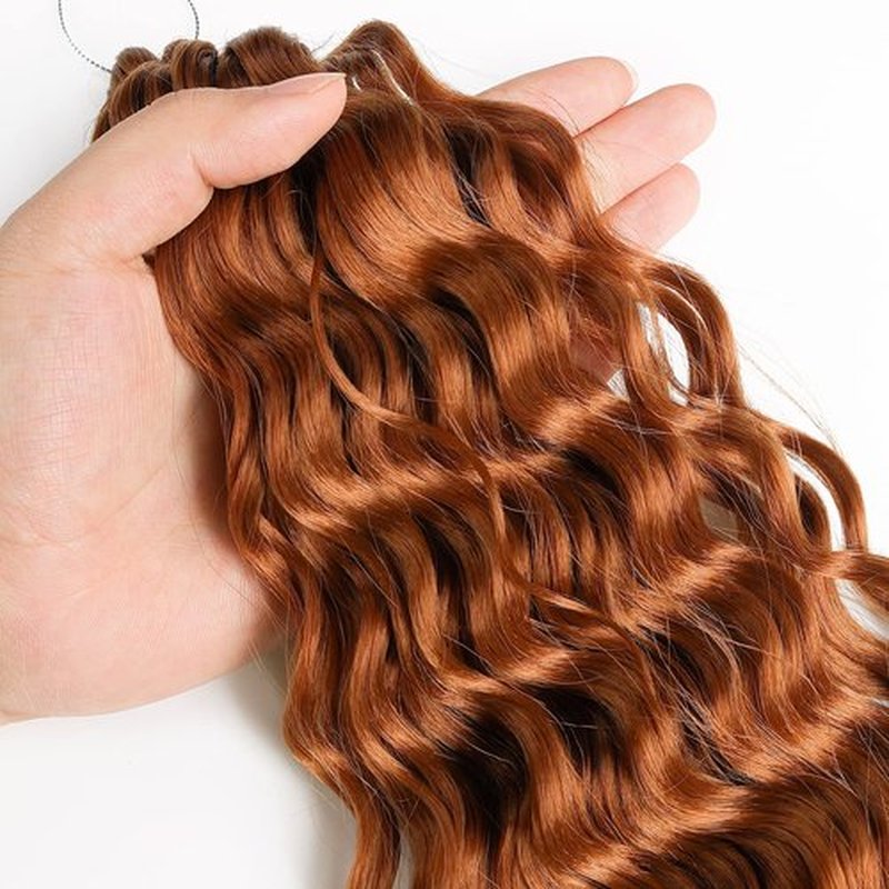 Ginger Ocean Wave Crochet Hair Extensions 22 Inch Soft Curly Braiding Crochet Hair 6Packs Wavy Crochet Hair Extensions for Black Women #30Brown