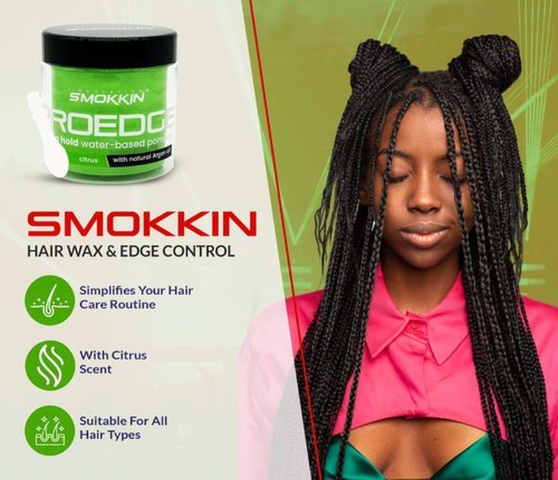 INNOVATION SMOKKIN Pro Edge Hair Styling Gel - Type Free Alcohol Free, Stylish Hair Gel with Strong Water Based Pomade (Citrus 16 Fl oz)