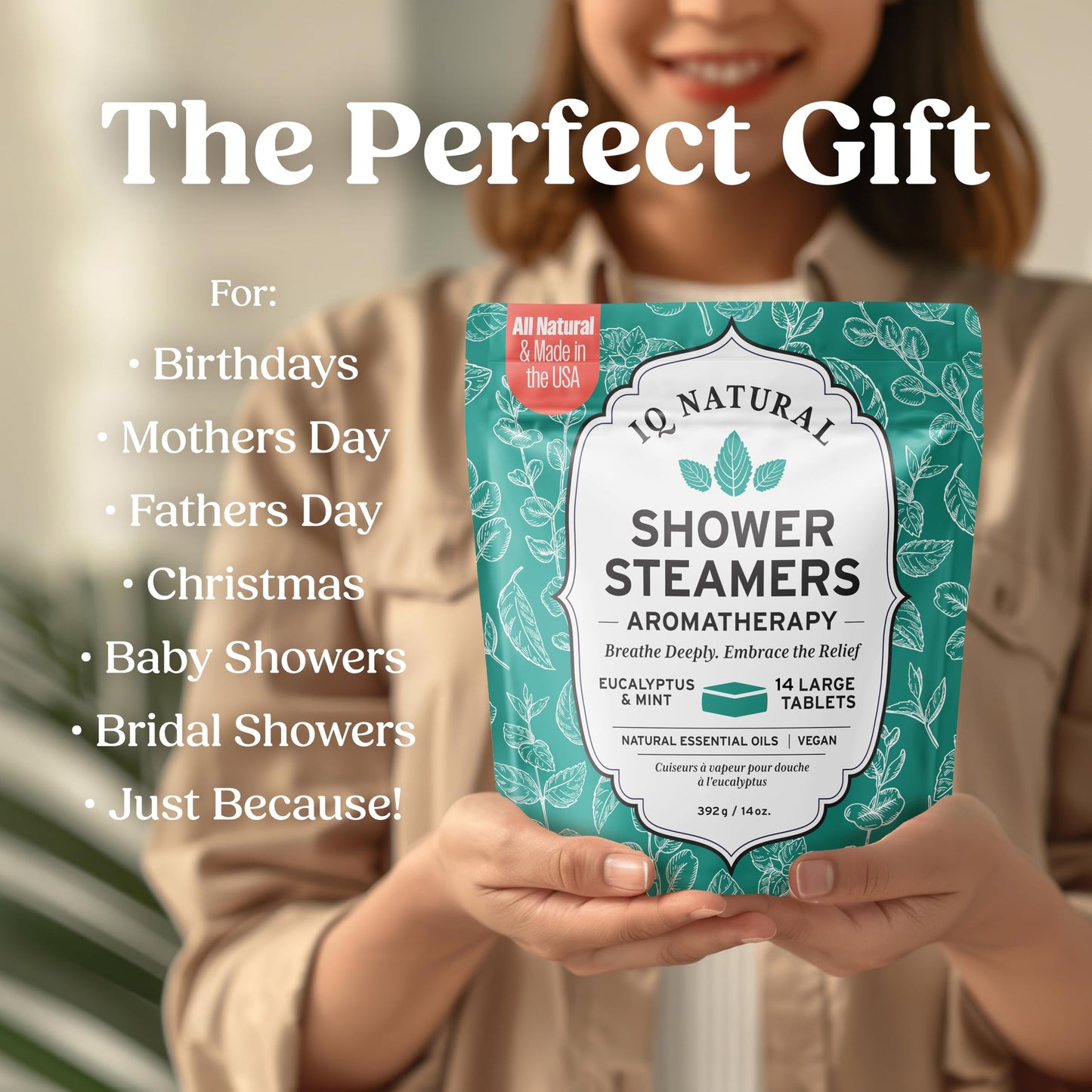 Eucalyptus Shower Steamers Aromatherapy for Women- USA Made - Shower Bombs Aromatherapy for Women, Vapor Shower Tablets Aromatherapy, Menthol Shower Scent Steamers Cold and Flu, Organic Shower Steamer