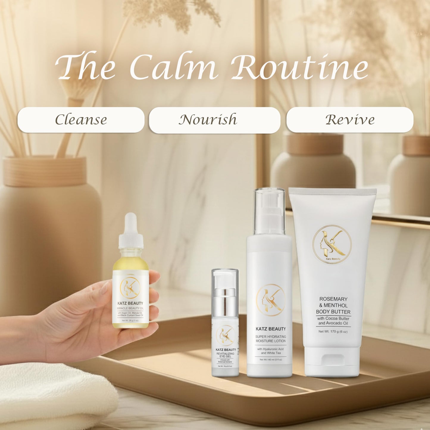 Katz Beauty Miracle Beauty Oil - Hydrating Face Oil with Jojoba, Argan & Marula Oil for Anti-Aging Glow, Non-Comedogenic