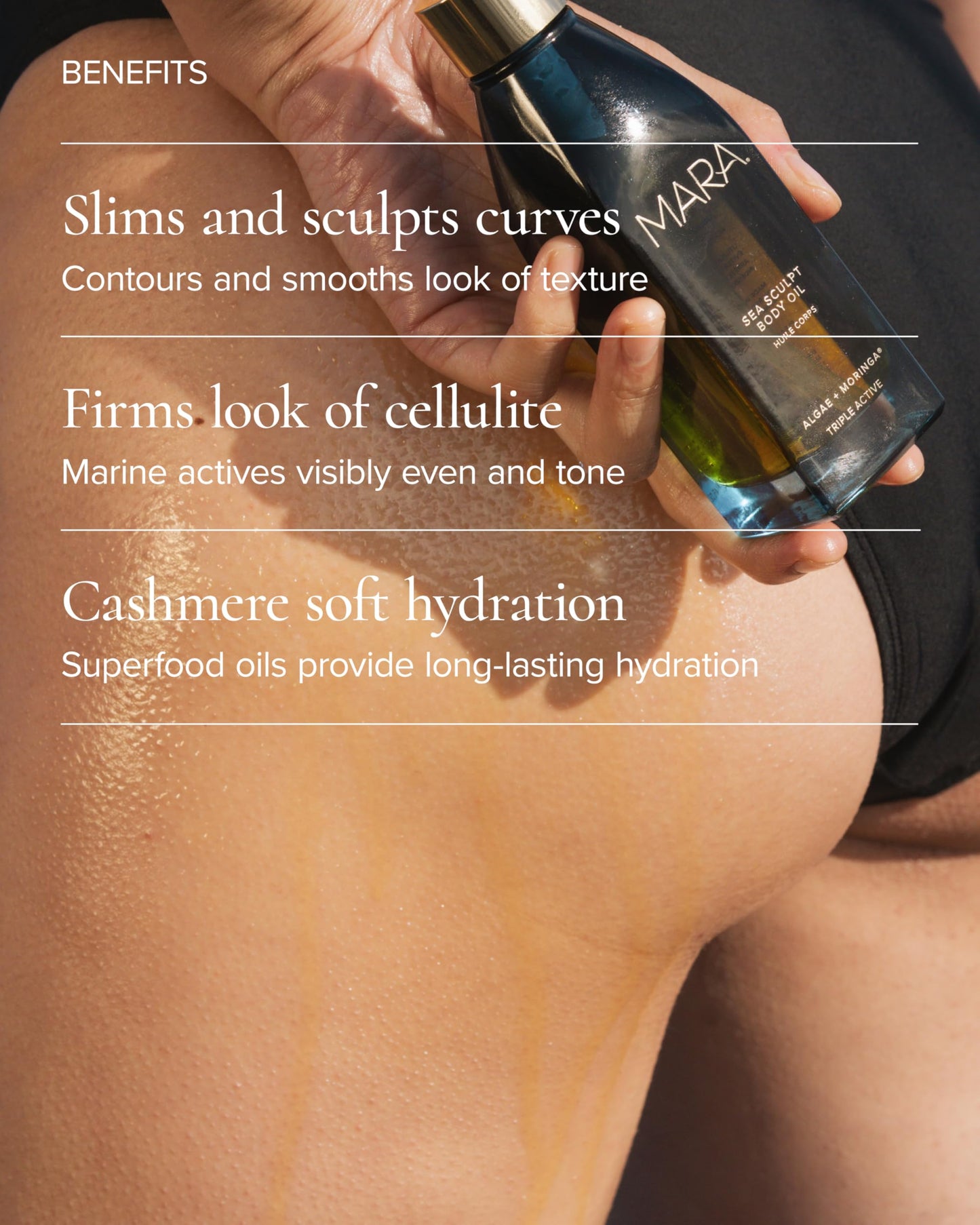 MARA Sea Sculpt Body Oil – Firming & Hydrating Body Oil with Algae, Moringa & Squalane – Helps Improve the Look of Cellulite, Tone & Smooth Skin (4 oz / 120 ml)