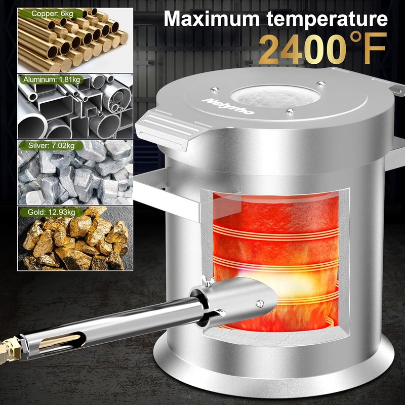 6KG Propane Melting Furnace Kit - Metal Casting Machine for Gold, Silver, Copper | Jewelry Making & Refining