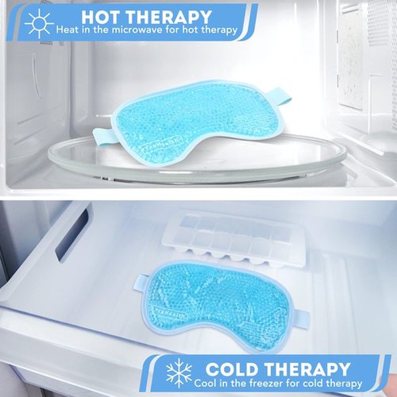 TruHealth Gel Bead Hot and Cold Eye Masks - FSA HSA Approved - Reusable Gel Bead Ice Pack - Gel Bead Eye Mask for Dry Eyes, Puffy Eyes, Beauty, Relaxing, and Sleep - Reusable Gel Ice Pack for Eyes