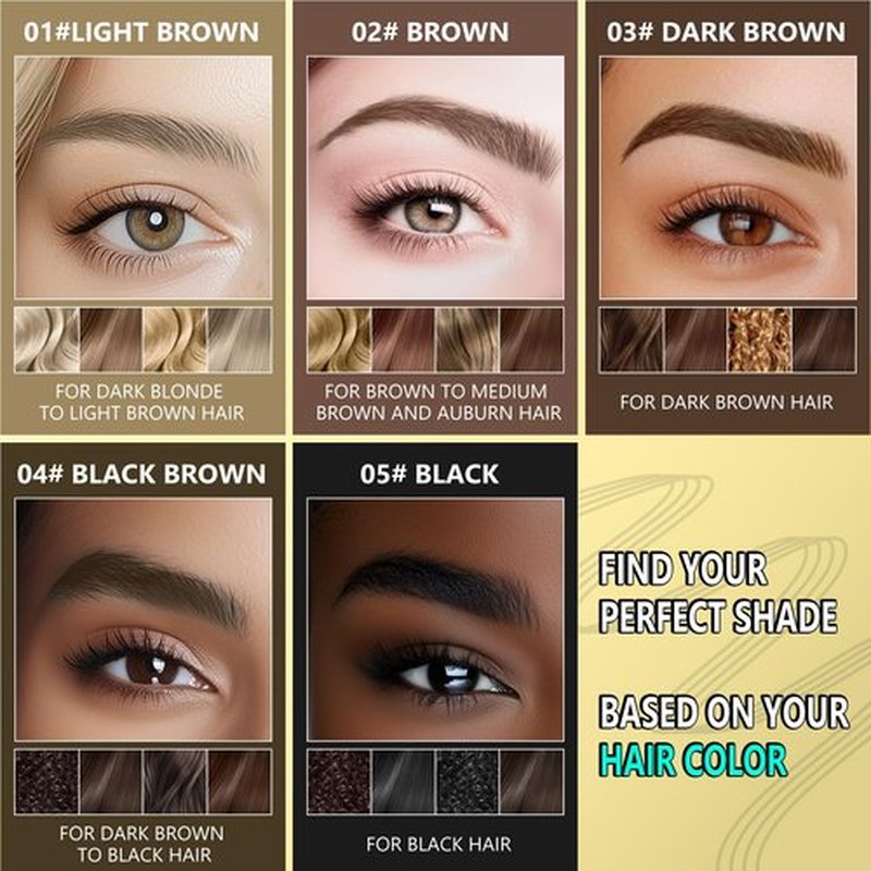 2 in 1 Long-Lasting Eyebrow Pencil and Brow Up-Grade Gel, Light Brown and Brown Shades (3#Dark Brown)