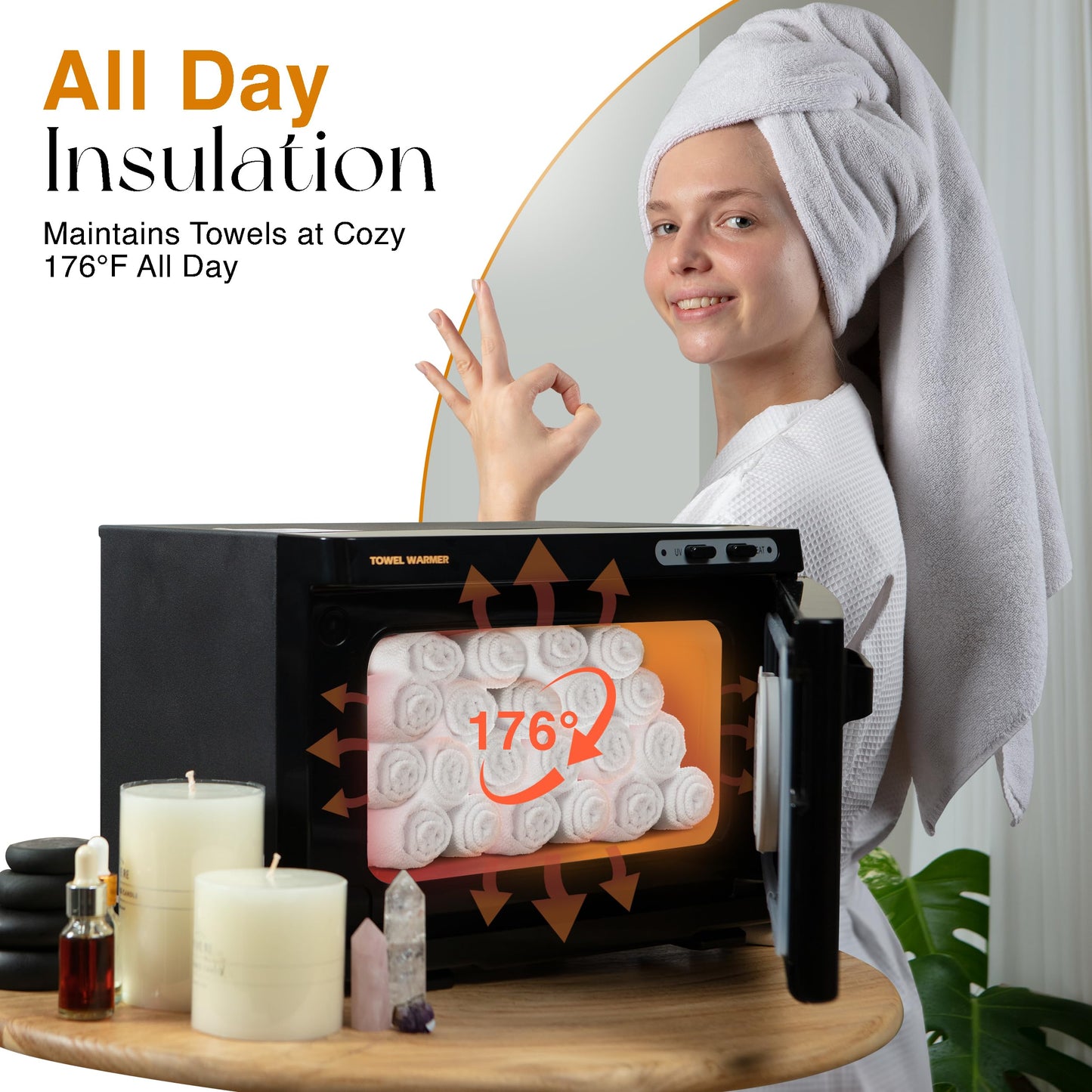 Hot Towel Warmer for Spa - 8L Hot Towel Cabinet - High Temperature Spa Towel Warmer with Aroma Holder, Suitable for Salon, Bathroom, Barber, Fast-Heating Mechanism
