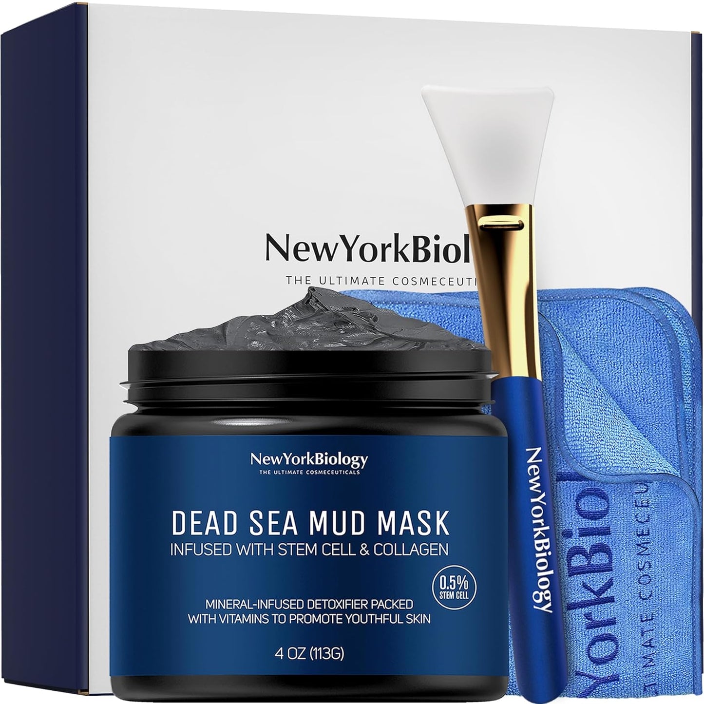Dead Sea Mud Mask for Face & Body - Spa Quality Pore Refiner with Stem Cell & Collagen | 4 oz