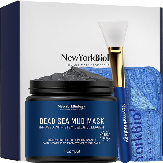 Dead Sea Mud Mask for Face & Body - Spa Quality Pore Refiner with Stem Cell & Collagen | 4 oz
