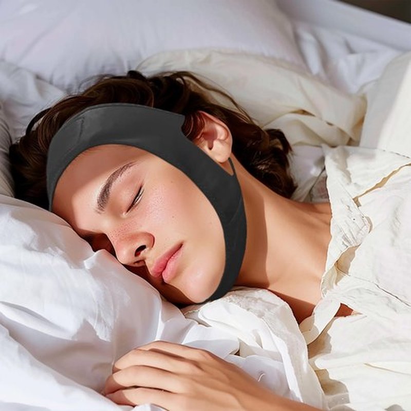 Yuibthr Chin Strap for Sleeping, V Line Lifting Mask, Reusable Face Strap, Jaw Exerciser (Black-Turkey-L)