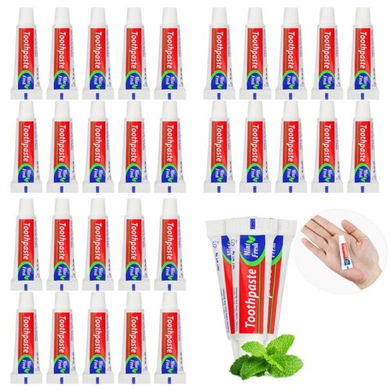 HAIFOTRVA 200 Tubes Bulk Travel Size Toothpaste,0.176 oz Extra Small Toothpaste Travel Size Bulk Mint Mini Disposable Toothpaste for Hotel,Guests,Homeless,Charity(Too Small, Only Good for Single Use)
