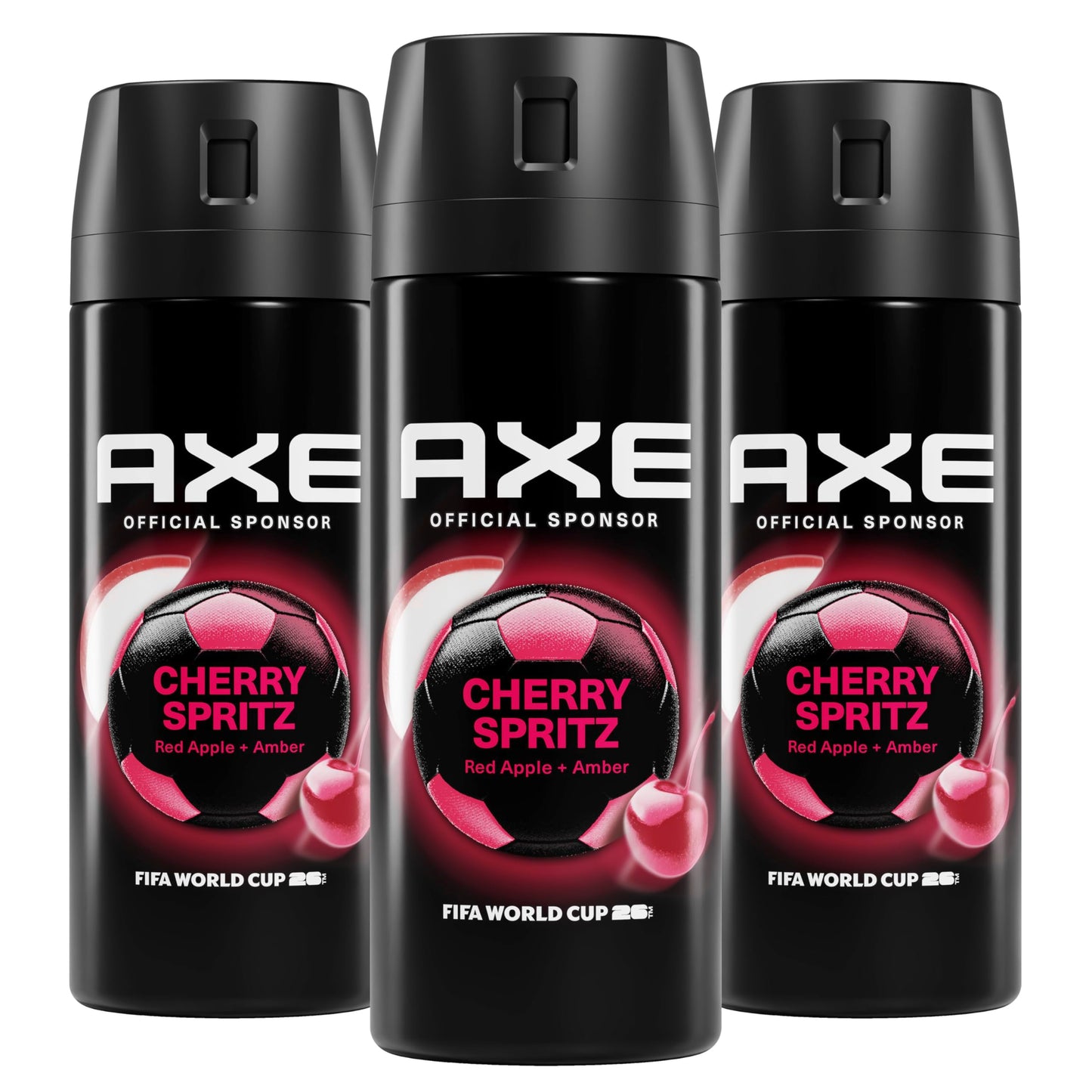 AXE Fine Fragrance Collection Body Spray 3 Count Cherry Spritz 72 Hour Freshness Aluminum Free 2.9 oz