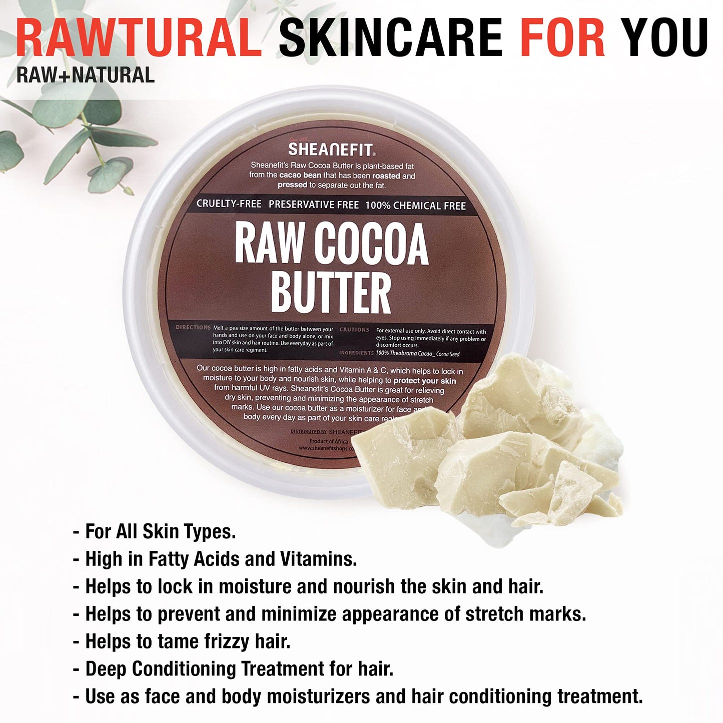 Sheanefit Essential Butter Set - 8oz of Unrefined Ivory Shea Butter, Raw