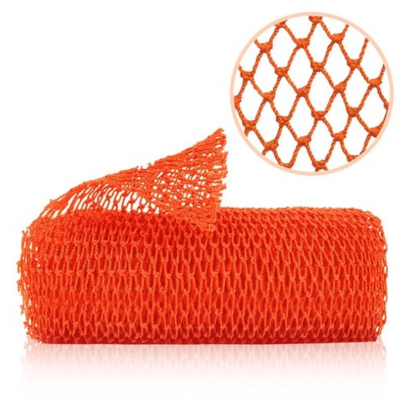 ZOCY African Net Sponge, Authentic Exfoliating Body Scrubber for Bath and Shower, Multiple Textures with Gentle Deep Exfoliating and Rich Lather for All Skins (Orange)