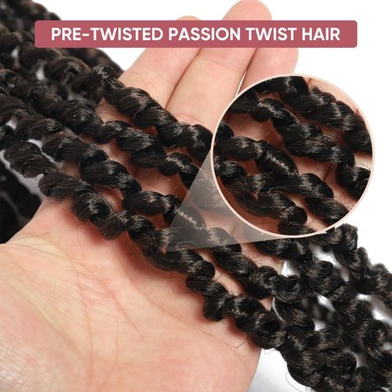 16 Inch Passion Twist Crochet Hair 8 Packs Passion Twist Hair Pre looped Water Wave Crochet Hair Extensions Pre Twisted Braids Hair for Women