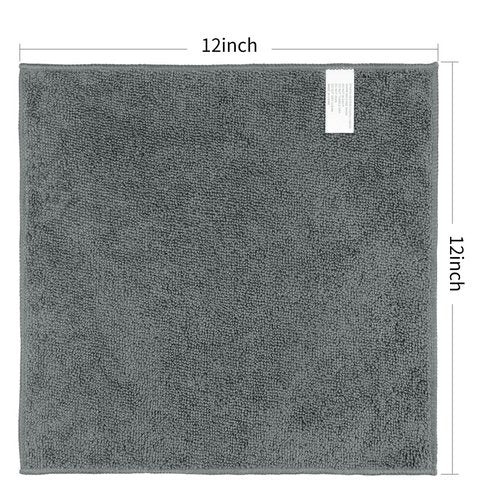 Orighty Washcloths Bulk Towel Sets 50 Pack, Highly Absorbent and Super Soft Microfiber Fingertip Towels, Multi-Purpose Wash Cloths for Bathroom, Hotel, Gym, and SPA, 12x12 Inch, Gery