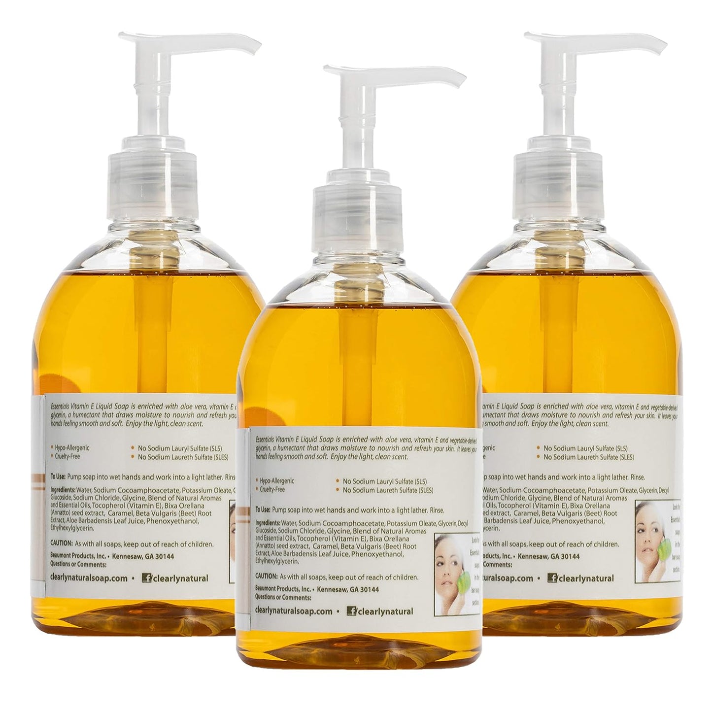 Glycerin Liquid Hand Soap with Aloe Vera - 12 oz, Pack of 3 | Moisturizing & Gentle