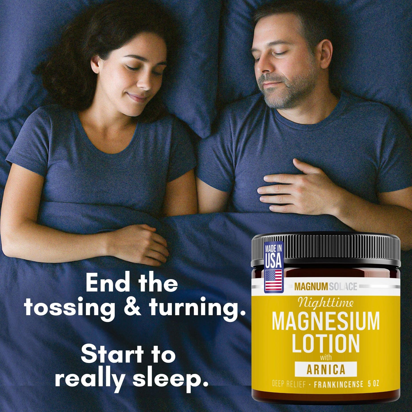 Magnum Solace Nighttime Magnesium Lotion with Arnica – Soothing Relief & Relaxation, Highly Concentrated Magnesium for Muscles & Joints – Apply to Legs or Feet Before Bed – Skin-Friendly