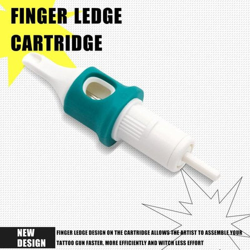 MO MOLONG Tattoo Cartridge Needles 20Pcs Professional MO Cartridges Membrane Tattoo Cartridges with Finger Ledge Curved Magnum 9 Diameter 0.35mm (1209RM)