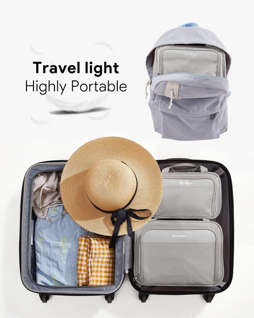 OlarHike Travel Toiletry Hanging Bag Waterproof Bags, Makeup, Toiletries, Jewelry, Travel Essentials 3 in 1 Packing Organizers, Cosmetic Travel-Sized Container, Medium Capacity for Women Grey