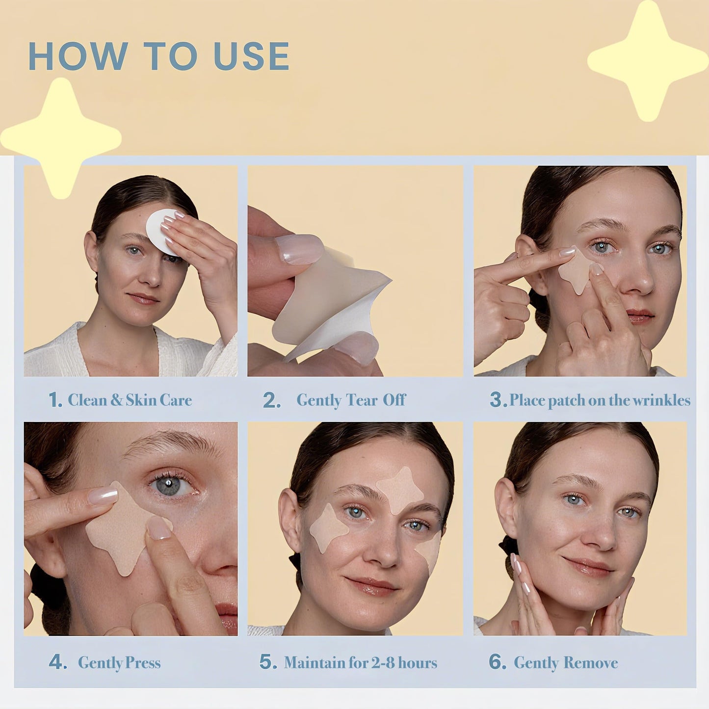 IyxicmI Anti Wrinkle Patches, Facial Wrinkle Patches, Face Tape for Wrinkles Overnight, Pre-Cut Forehead Wrinkle Patches, Facial Smoothing Patches for Face, Frown 11's, Eye, Smile Lines 60 PCS