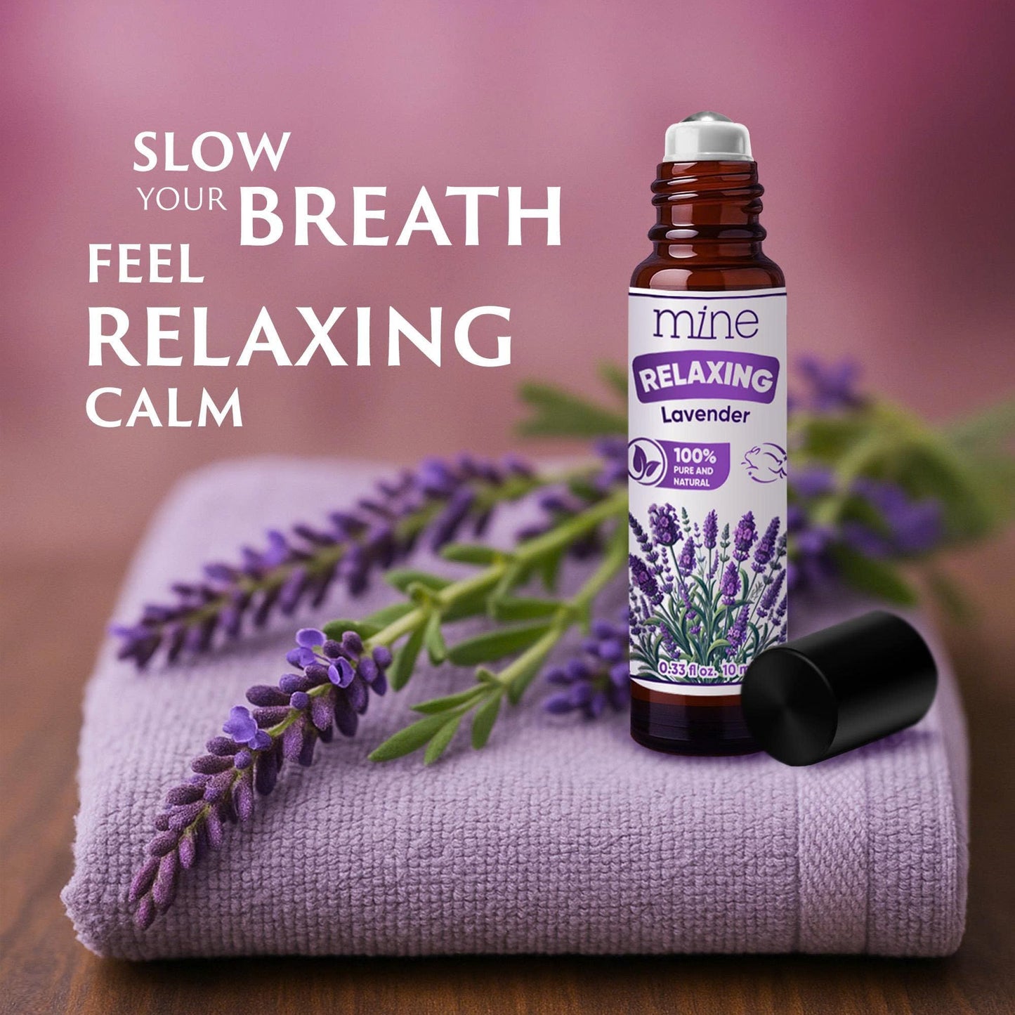 Mine Lavender Essential Oil Roll On – 100% Pure Natural Lavender Oil – Relaxation Gift for Women & Self Care Lovers