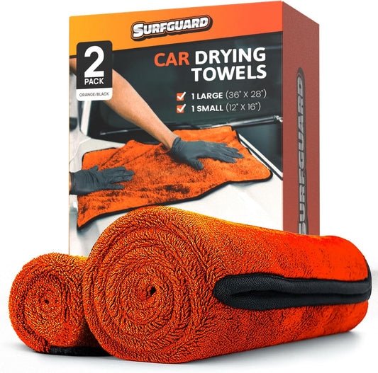 Car Drying Microfiber Towels - Extra Large Streak-Free Cleaning Cloths | Reusable, Scratch-Free, Super Soft 2-Pack