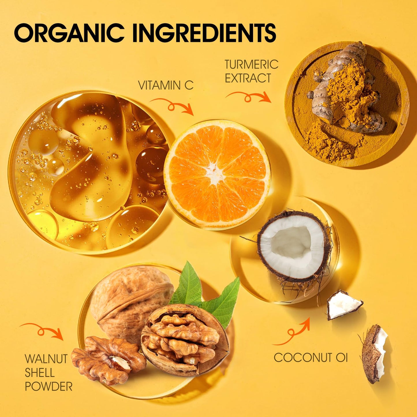 VOERUY Body Scrub, Turmeric Exfoliating Body Scrub, with Coconut Oil & Vitamin C, Bikini Area Exfoliator Gently Exfoliate Body Hand and Foot Scrub, Moisturized Skin for Women and Men, 11.28oz/320g