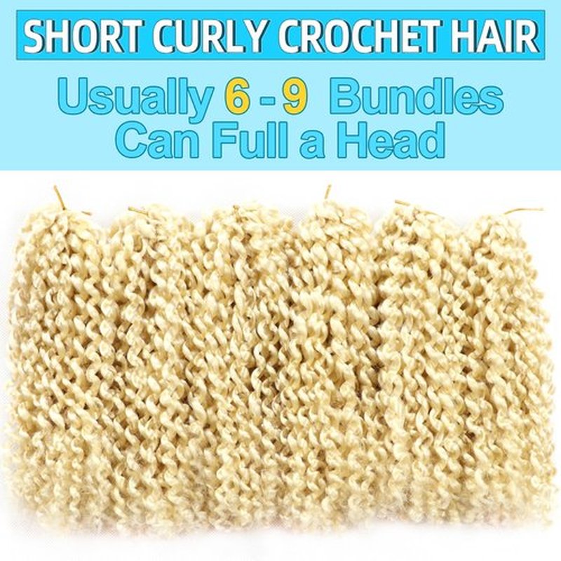 8 Inch Short Passion Twist Hair 6 Bundles Kinky Curly Crochet Hair for Black Women Curly Braiding Hair Crochet Braids Hair (6Bundles8 Inch, Blonde)