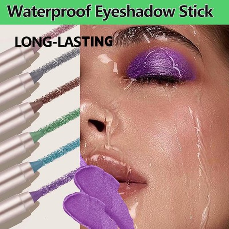 Daeuwiutr Purple Violet Eyeshadow Stick Highlighter Eye Liner,Eye Brightener Stick, Shimmer Glitter Creamy Eye Shadow Sticks, Waterproof Eyeshadow Pencil Long Lasting Eye Shadow Makeup #A06 violet