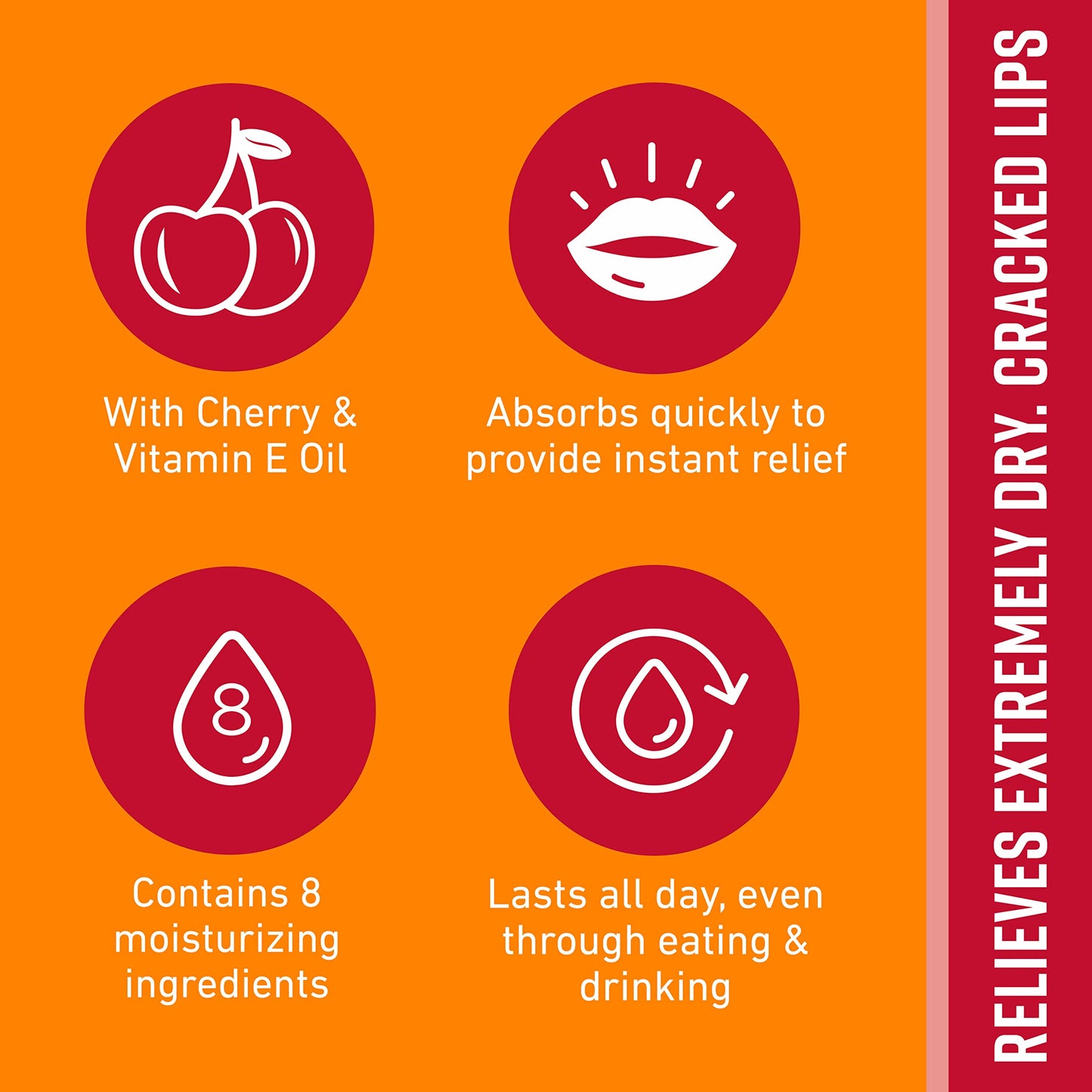 O'Keeffe's Lip Repair Lip Balm with Cherry & Vitamin E Oil - Stick - Moisturizer for Extremely Cracked,Dry Lips,(Pack of 16)