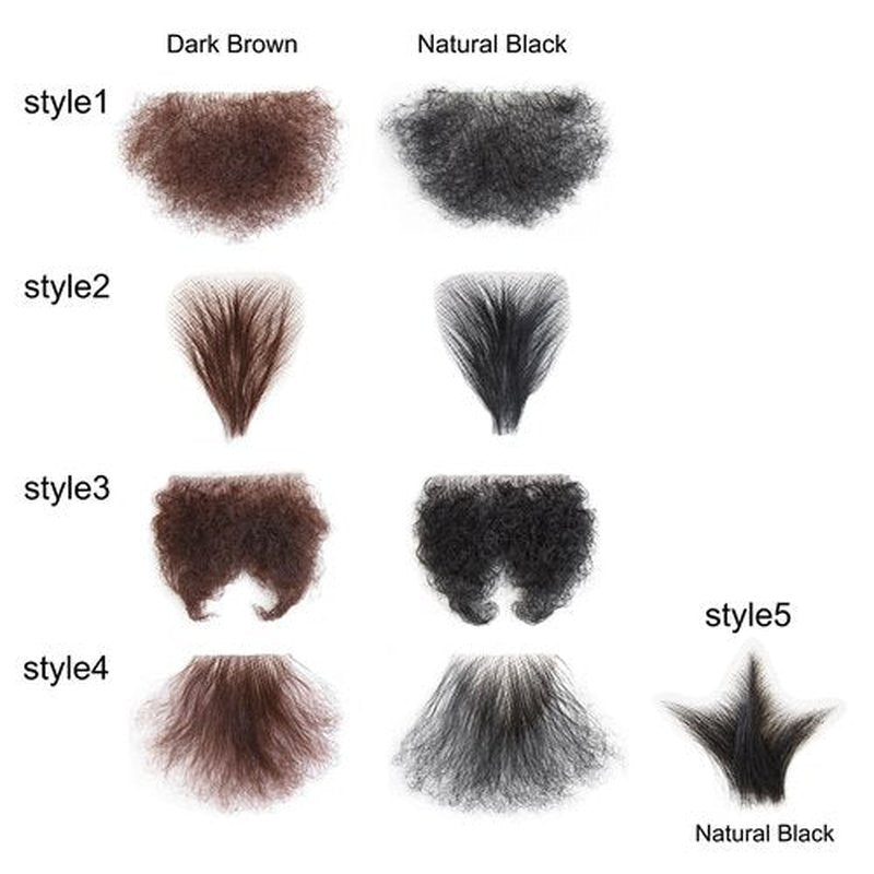 viviaBella Fake Private Hair Handmade Biniki Synthetic Hair Body Hair Adding Hair Volume (Style1, Natural Black)
