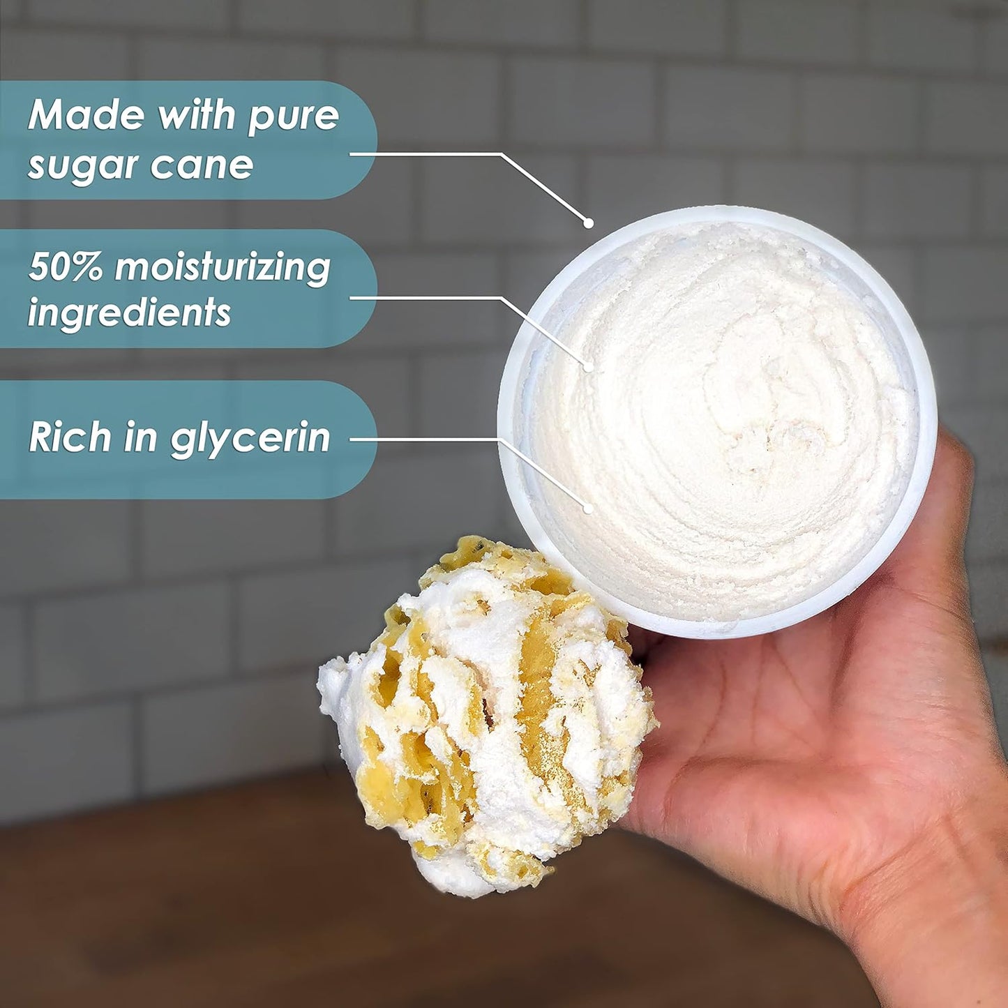 Exfoliating Sugar Scrub - Primal Elements Face & Body Cleanser | Moisturizing Sugar Whip, 10 oz