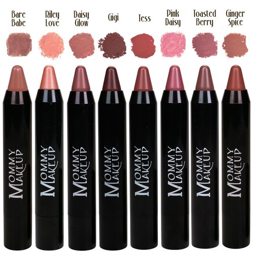 Mommy Makeup Triple Sticks Lipstick & Cream Blush in Daisy Glow (A Neutral Pink with Golden Shimmer) - Soft & Creamy, Moisturizing Multistick For Lips & Cheeks with Medium Coverage