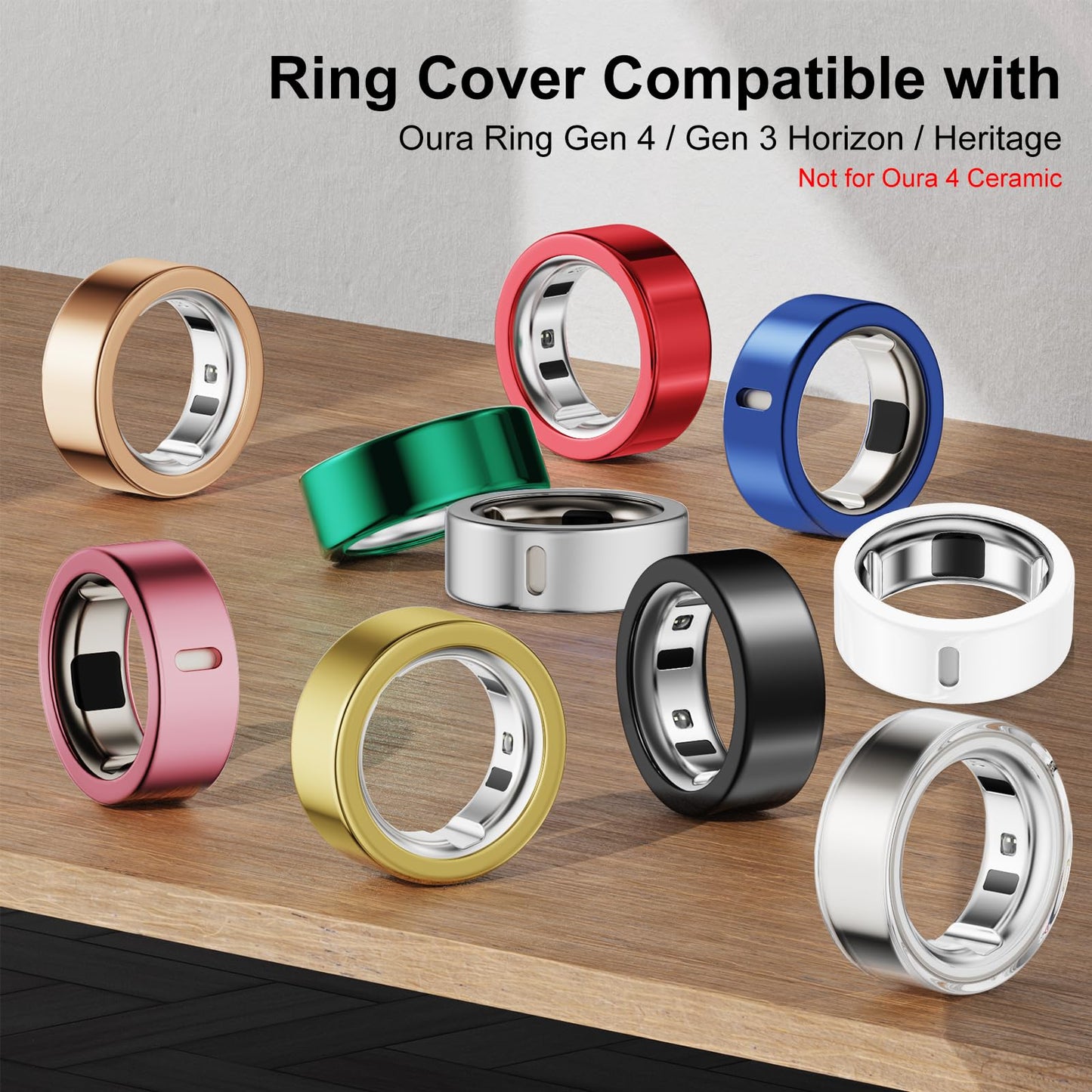 Hexasider 5 Pack Covers Compatible with Oura Ring 4/Oura Ring 3-Size 8
