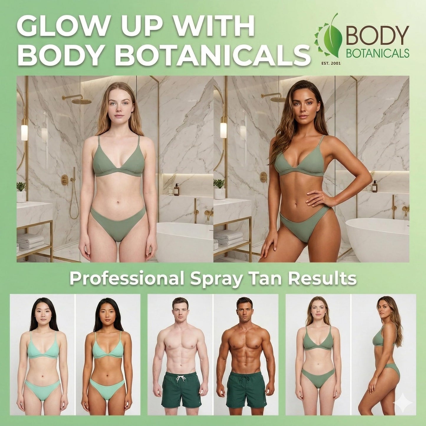 Body Botanicals Professional 7% DHA Spray Tan Solution 33.8oz – Organic Essential Oils & Aromatherapy – Long Lasting, Small Batch, Light to Medium Skin Sunless Tanning Formula
