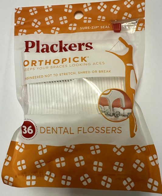 Plackers Orthopick Flosser for Braces, 24 Count (Pack of 2)