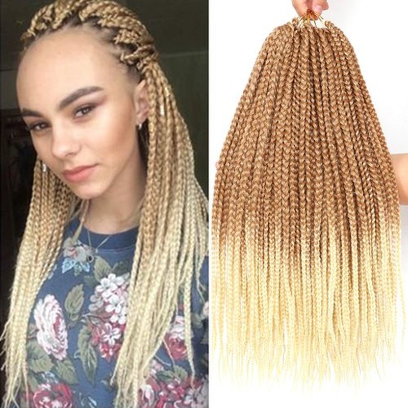 7 Packs Goddess Box Braids Crochet Hair 18 Inch Prelooped Crochet Box Braids Crochet Hair for Black Women Braiding Hair (18 Inch 7 Packs, 27/613)