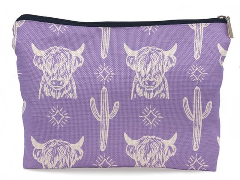 Lacosu Western Makeup Bag,Western Gifts For Women,Cow Makeup Bag,Cowgirl Stuff,Western Stuff For Women,Western Gifts,Cowgirl Gifts(COW D)