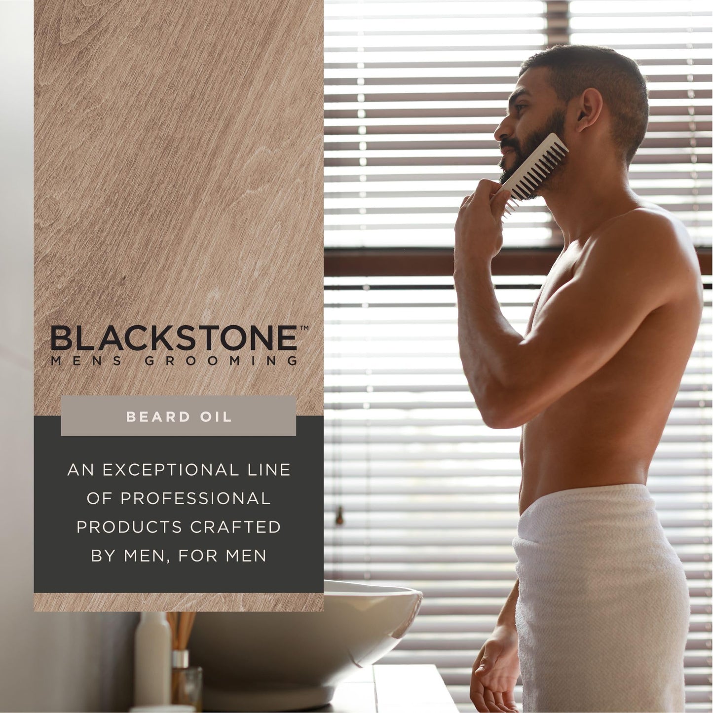 Blackstone Men's Grooming Beard Oil Pro-Growth for Men –Beard Oil with Sandalwood & Castor Oil | Beard Softener, Absorbs Quickly | Beard Care Conditioner for Men (2 Oz)