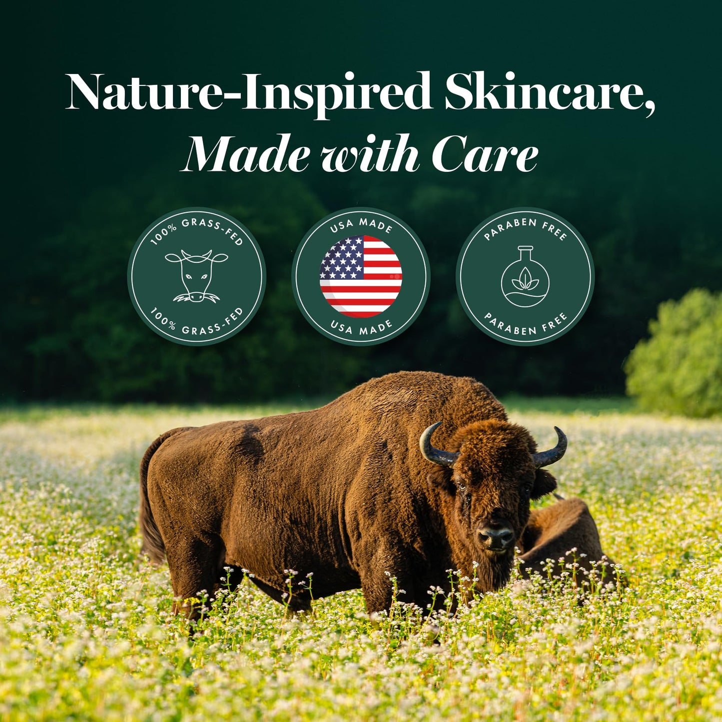 Bison Tallow Face Cream with Bakuchiol & Hyaluronic Acid Moisturizing Cream