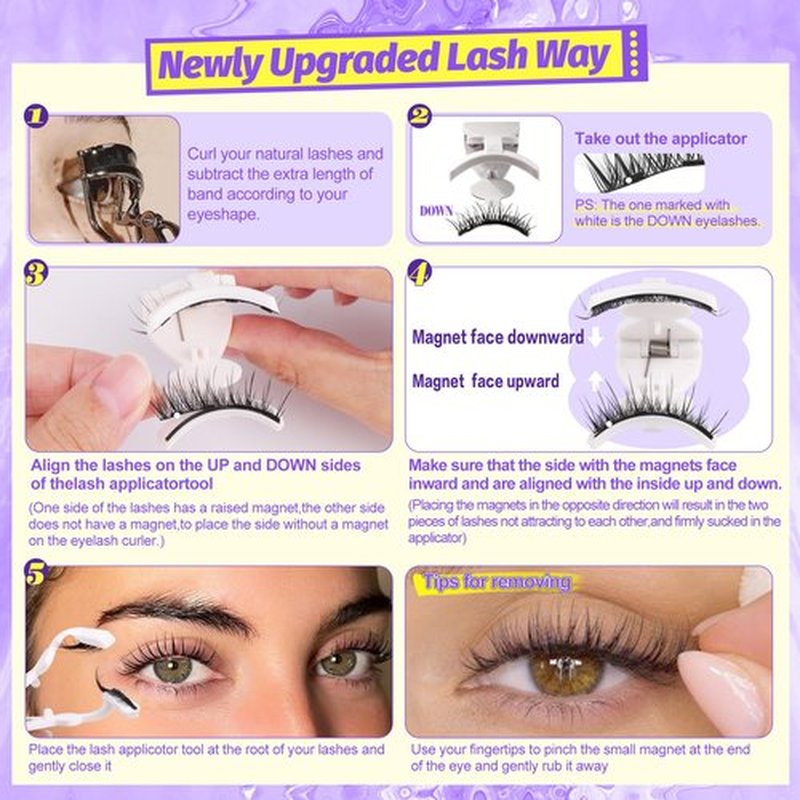 ALICE Upgrade Magnetic Eyelashes Kit Natural Wipy Magnetic Lashes without Eyeliner Magnetic Eyelashes with Applicator Easy to Wear and Remove No Glue Needed Magnetic Lashes Kit