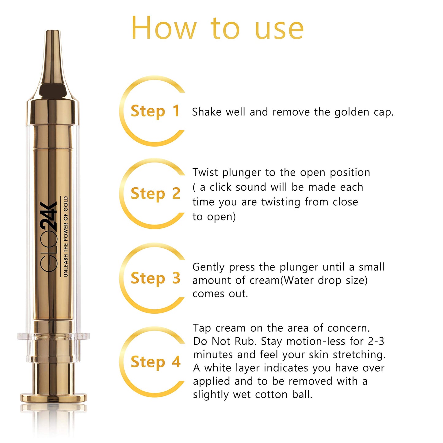 GLO24K UNLEASH THE POWER OF GOLD Complete Eye Care Set with our 24k Instant Facelift Cream, Eye Treatment Cream, and Eye Serum. Skin Serum Formulated to Treat the Delicate Skin around the Eyes