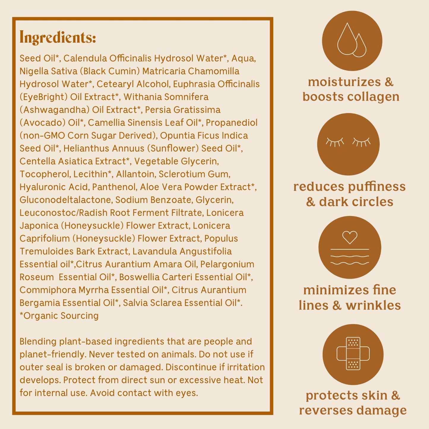 Anti-Aging Eye Cream — Plant Based Under Eye Treatment with Hyaluronic Acid, Ashwagandha, Calendula & Eyebright Botanicals — Solluna by Kimberly Snyder (0.5oz) Non-Toxic, Cruelty-Free, Vegan & Non-GMO