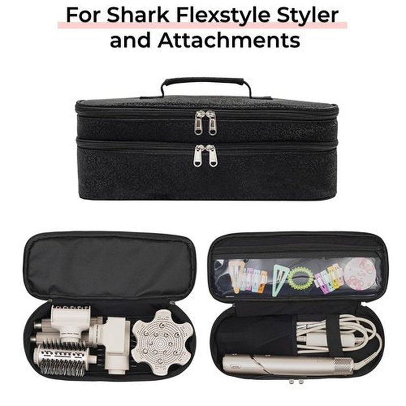 Greenesta Hair Tools Travel Bag Compatible With Shark Flex Style Attachment, Shark Airwrap Flexstyle, Dyson Airwrap | Travel Case For Sharkflex Styler | Beauty Hair Dryer Attachments Storage D.Diamond