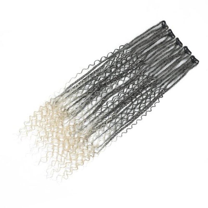 Ajsowju Boho Dreads Clip in Dreadlock Extension 5PCS 20 Strands Clip in Boho Dreadlock 24inches Thin Soft Dread Extenisons for Women (1B/613,Boho)