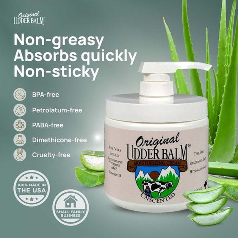 Unscented Original Udder Balm Body Moisturizing with pump