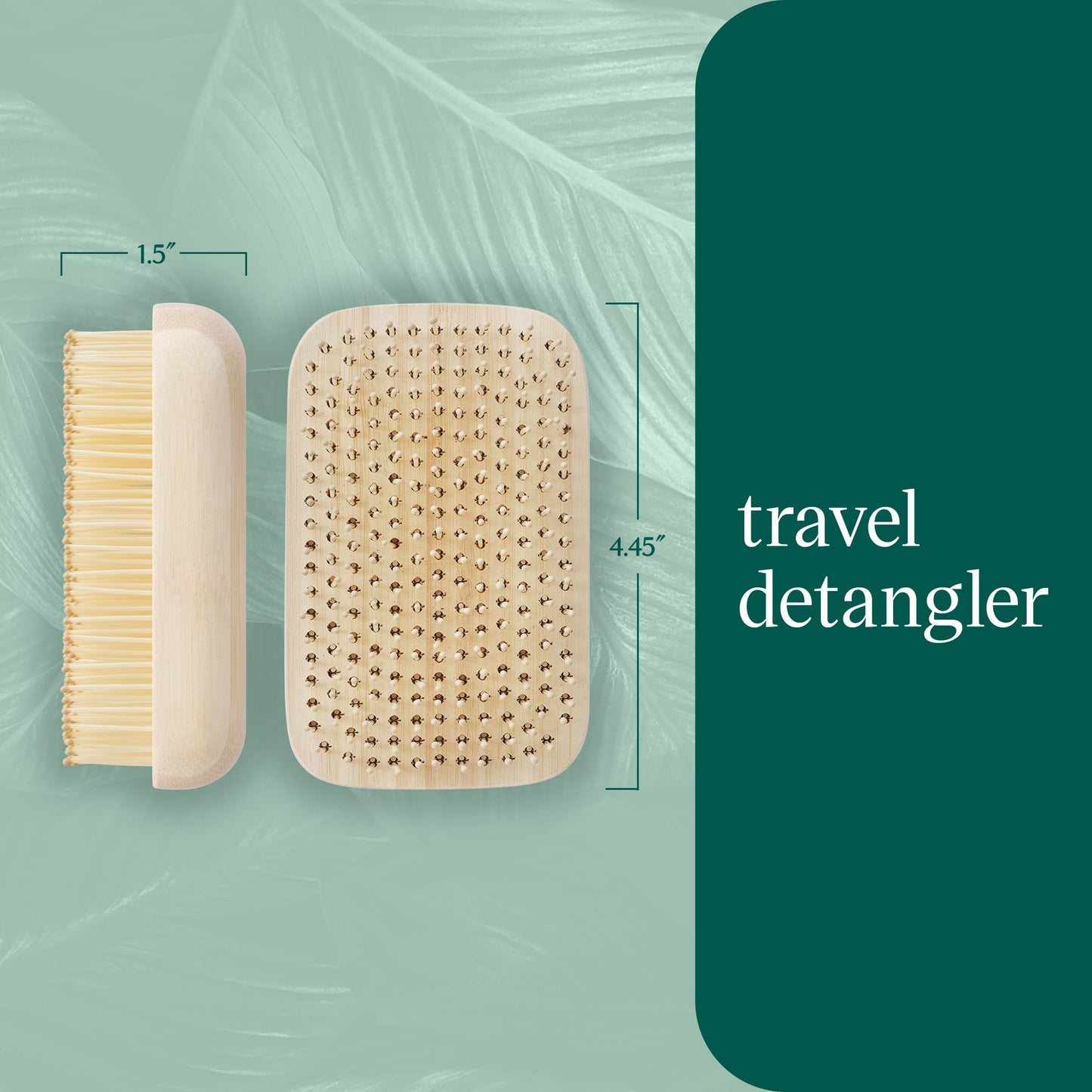 EcoTools Travel Detangler Hairbrush, Gently Detangle & Smooth Hair, Brush For Wet Or Dry Hair, Heat Resistant, Mini Renewable Bamboo Hairbrush For Styling On-The-Go, Vegan & Cruelty-Free, 1 Count
