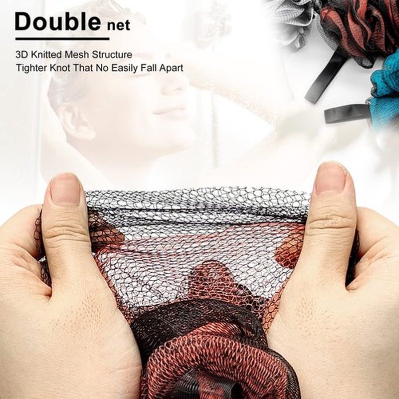 Loofah Bath Shower Sponge Body Scrubber,75g XL Exfoliate Mesh Pouf Shower Bouquet,3 Pack Body Wash for Women and Men