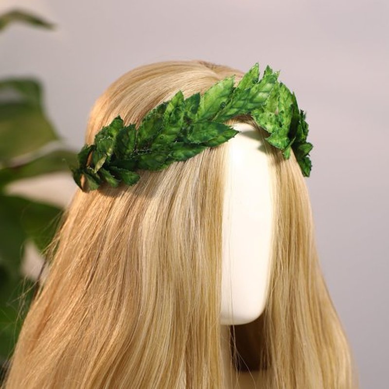MOSTORY Green Leaf Laurel Crown - Handmade Wooland Greek Leaf Headpiece Forest Emperor Circlet for Men King Adult Renaissance Halloween Renfaire Cosplay Medieval Toga Costume