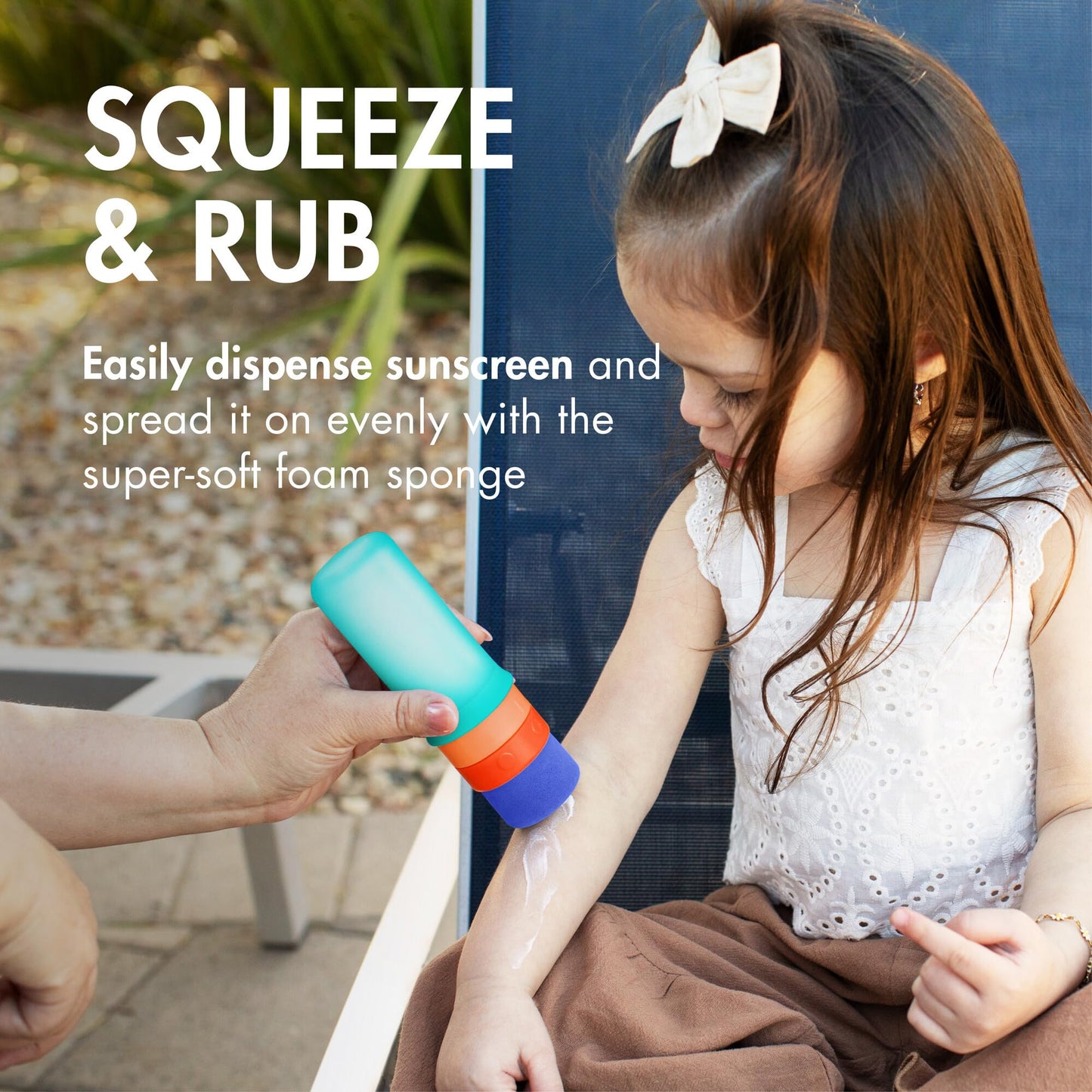 Boon Yuvi Sunscreen Applicator for Kids - Refillable and Spill Proof Kids Sunscreen Brush with Soft Foam Sponge - Summer Beach Essentials for Vacation - 3 Oz Travel Size - 1 Count