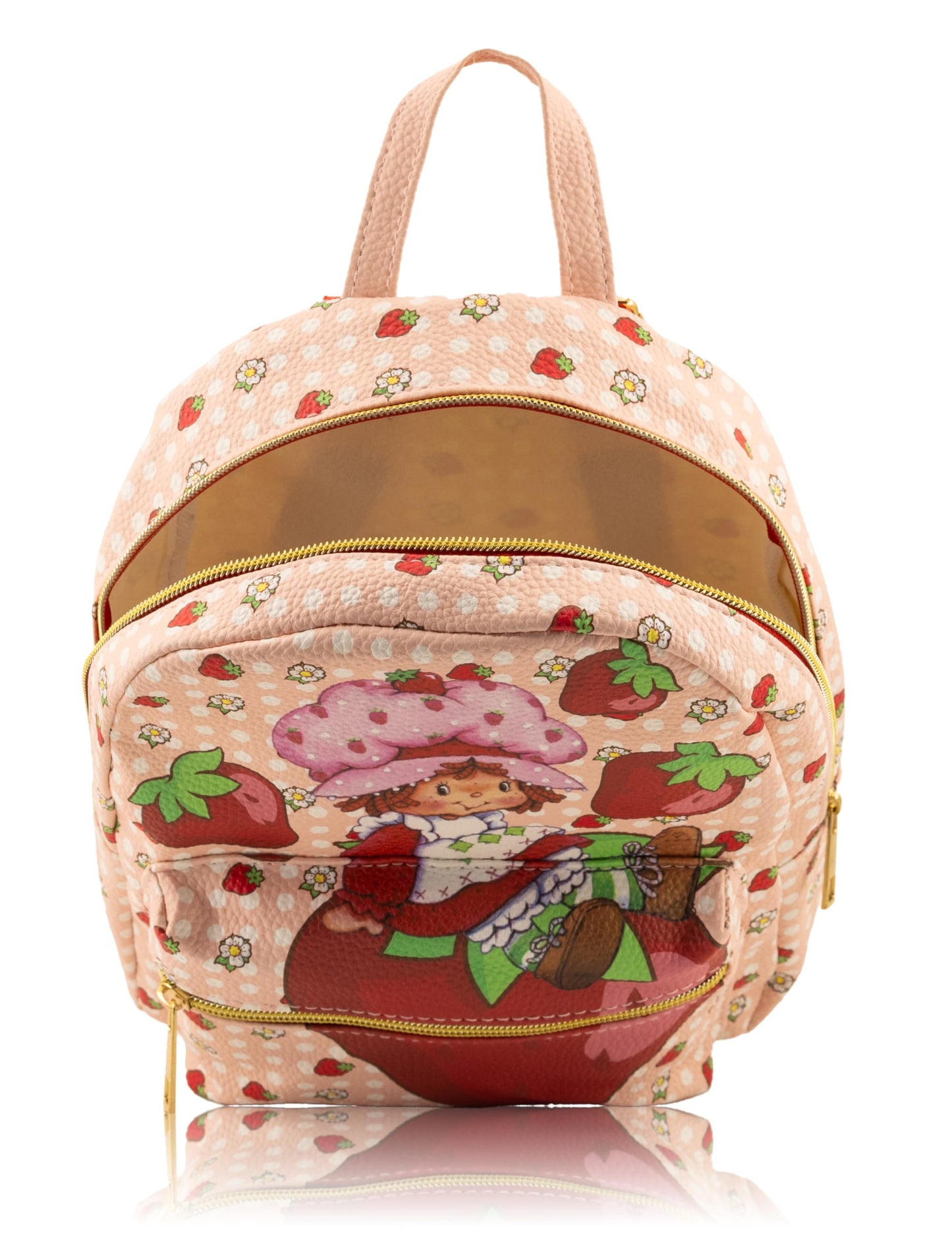 Strawberry Shortcake Mini Backpack for Kids & Adults | 10" PU Leather Backpack Purse | Toddler Travel Bag, Small Bookbag, Lightweight Rucksack for School, Travel, or Everyday Use | Ages 3+